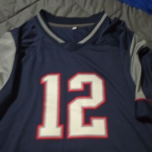 Navy Blue Football Jersey with Number 12